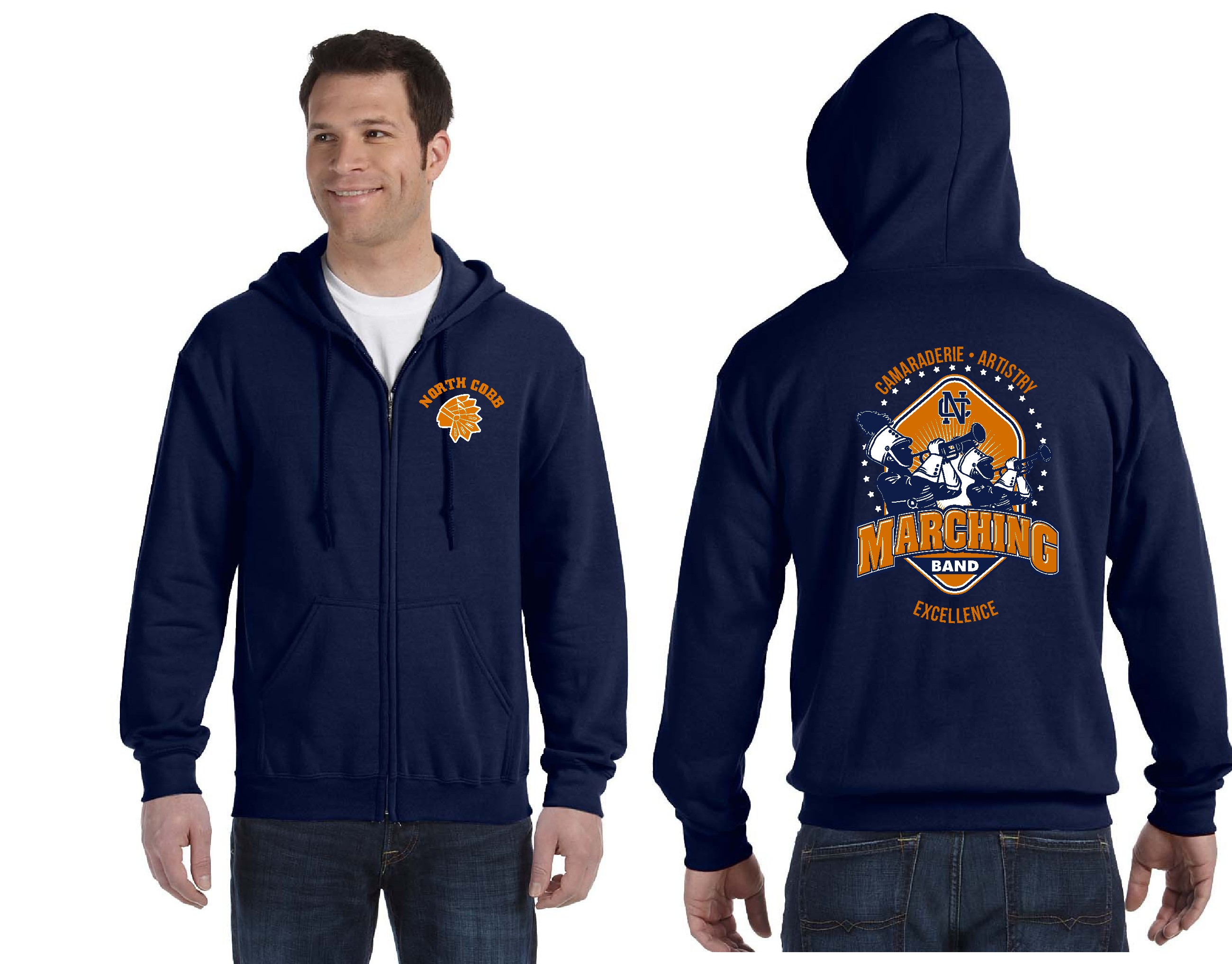 North Cobb Marching Band Hoodie (Zip Up) – NCHS Bands Spirit Wear Shop